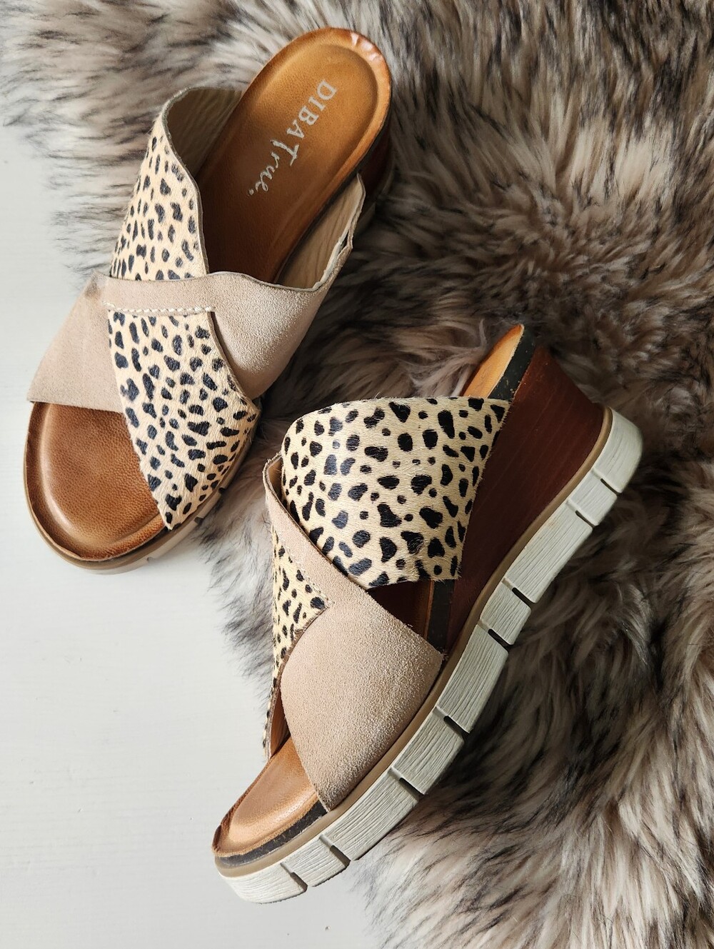 Diba TrueDiba True® Real Leather Sandals- Tan Leopard Size 9